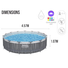 The Steel Pro Max LED Round Pool Set Dimensions.