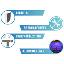 The Steel Pro Max LED Round Pool Set Features.