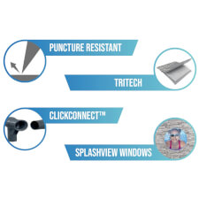 The Steel Pro Max Splashview Oval Pool Set Features.
