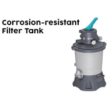 The Pool Sand Filter & Pump 1500gal Tank.