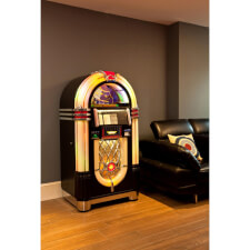 Rock-Ola Bubbler jukebox in a lounge.