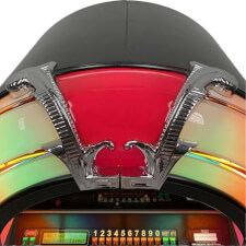 Rock-Ola Bubbler Black Jukebox Top Details.