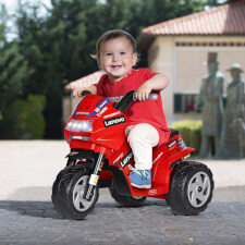 Kid Riding the Ducati Mini EVO Ride On Motorbike.