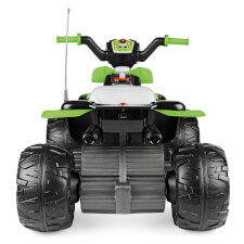 The Corral T-Rex Green 330W Ride On Motorbike Back View.