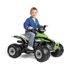 The Corral T-Rex Green 330W Ride On Motorbike Back View.