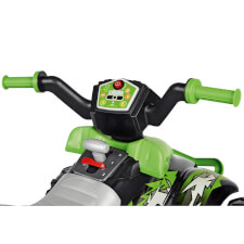 The Corral T-Rex Green 330W Ride On Motorbike Gear.