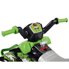 The Corral T-Rex Green 330W Ride On Motorbike Gear.