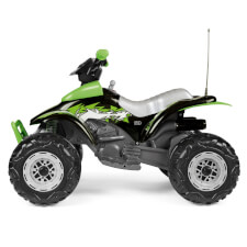 The Corral T-Rex Green 330W Ride On Motorbike Side View.