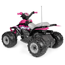 The Corral T-Rex Pink 330W Ride On Motorbike Side View.