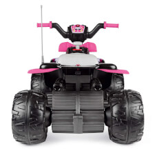 The Corral T-Rex Pink 330W Ride On Motorbike Back View.