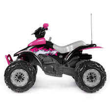 The Corral T-Rex Pink 330W Ride On Motorbike Side View.