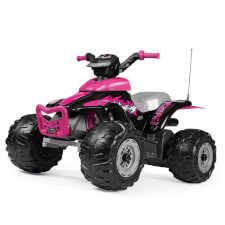 The Corral T-Rex Pink 330W Ride On Motorbike Side View.