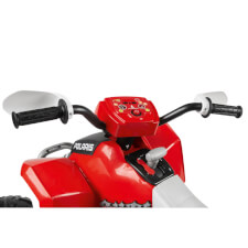 The Polaris Outlaw 330W Ride On Motorbike in Red Gear.