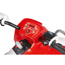 The Polaris Outlaw 330W Ride On Motorbike in Red Gear.