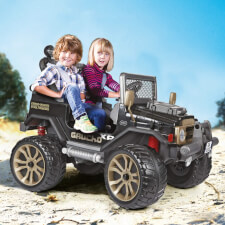 Kids Riding Peg Perego Gaucho XP Electric Ride-On Quad.