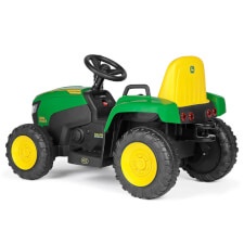 The Peg Perego John Deere Farm Power Ride-On Tractor Side View.
