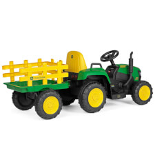 The Peg Perego John Deere Farm Power Ride-On Tractor Side View.