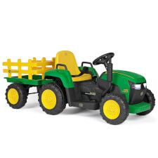 The Peg Perego John Deere Farm Power Ride-On Tractor Side View.
