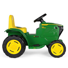 The Peg Perego John Deere Ride-On Mini Tractor Side View.