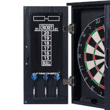 Strikeworth Premium Bristle Dartboard and LED iluminated cabinet darts.