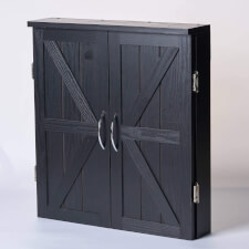 Strikeworth Premium Bristle Dartboard Black Cabinet.