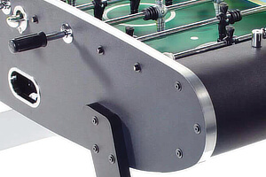 Protective trim on a Strikeworth football table.