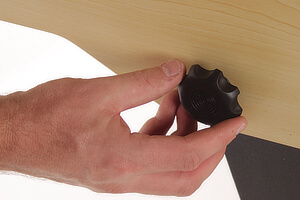 The locking system on a Tekscore football table.
