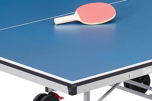The playfield on a Tekscore table tennis table.