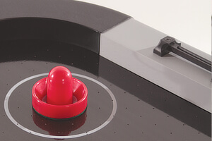 The rail on a Tekscore air hockey table.