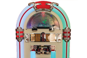 The light display on a Pureline jukebox.