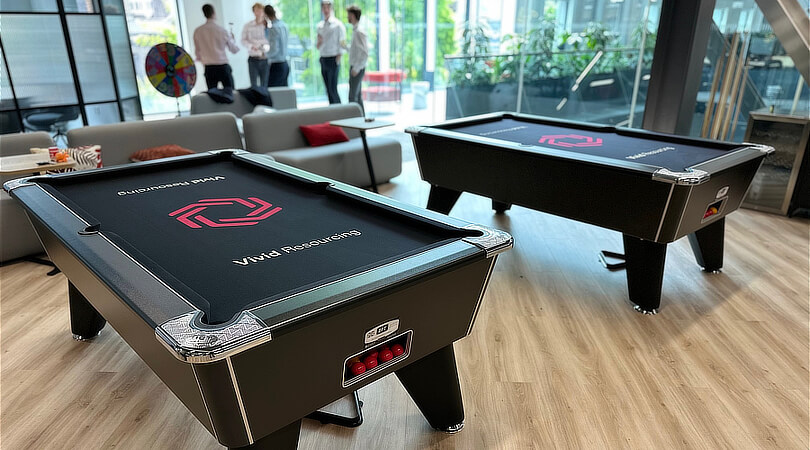 A customised foosball table.