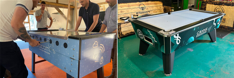 Branded games tables.