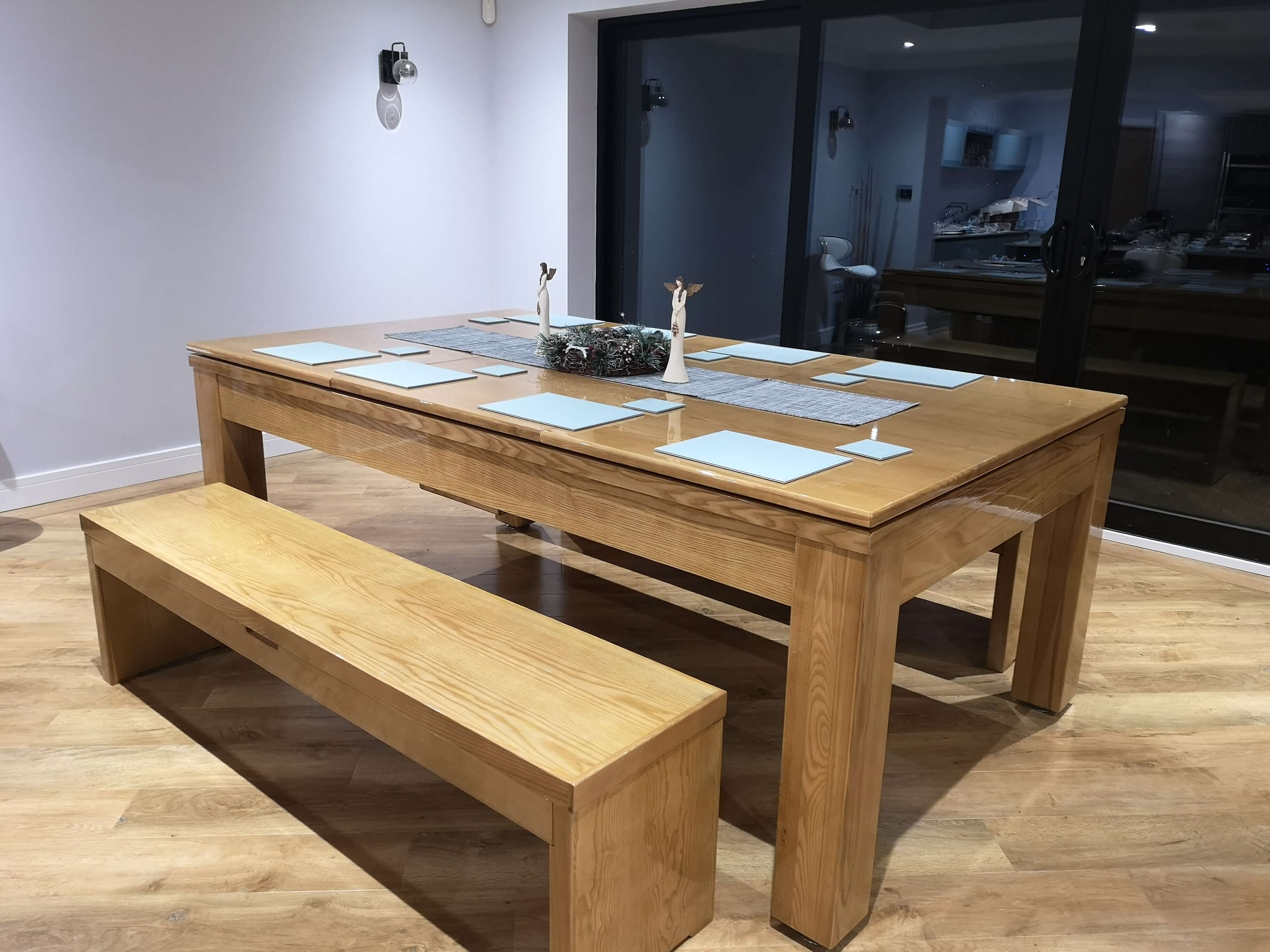 The Precision 7ft Solid Oak Slate Bed Pool Dining Table
