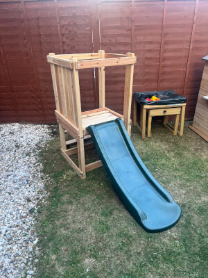 Mari Small Wooden Climbing Frame Tower with Slide by Swing King
