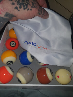 Dynaspheres Rhodium 508 2" Spots & Stripes Pool Ball Set